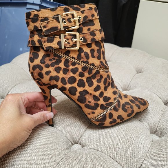 Shoes - Cheetah Leather Boots